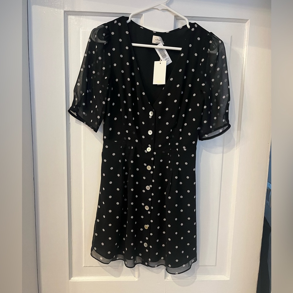 ✨New✨ Aritzia Wilfred polka dot button front dress - Picture 3 of 7